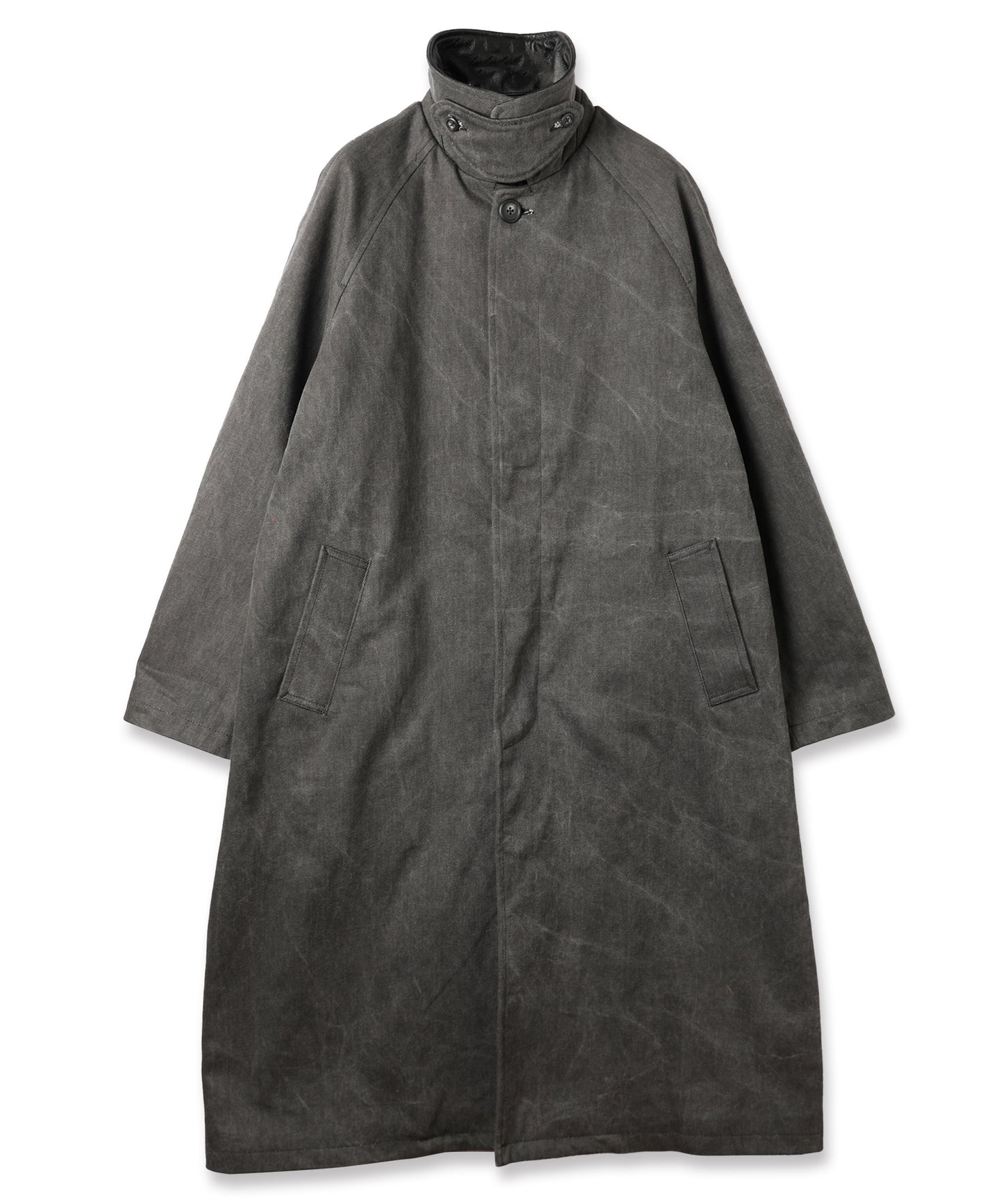 LEATHER COLLAR FADE OVER COAT