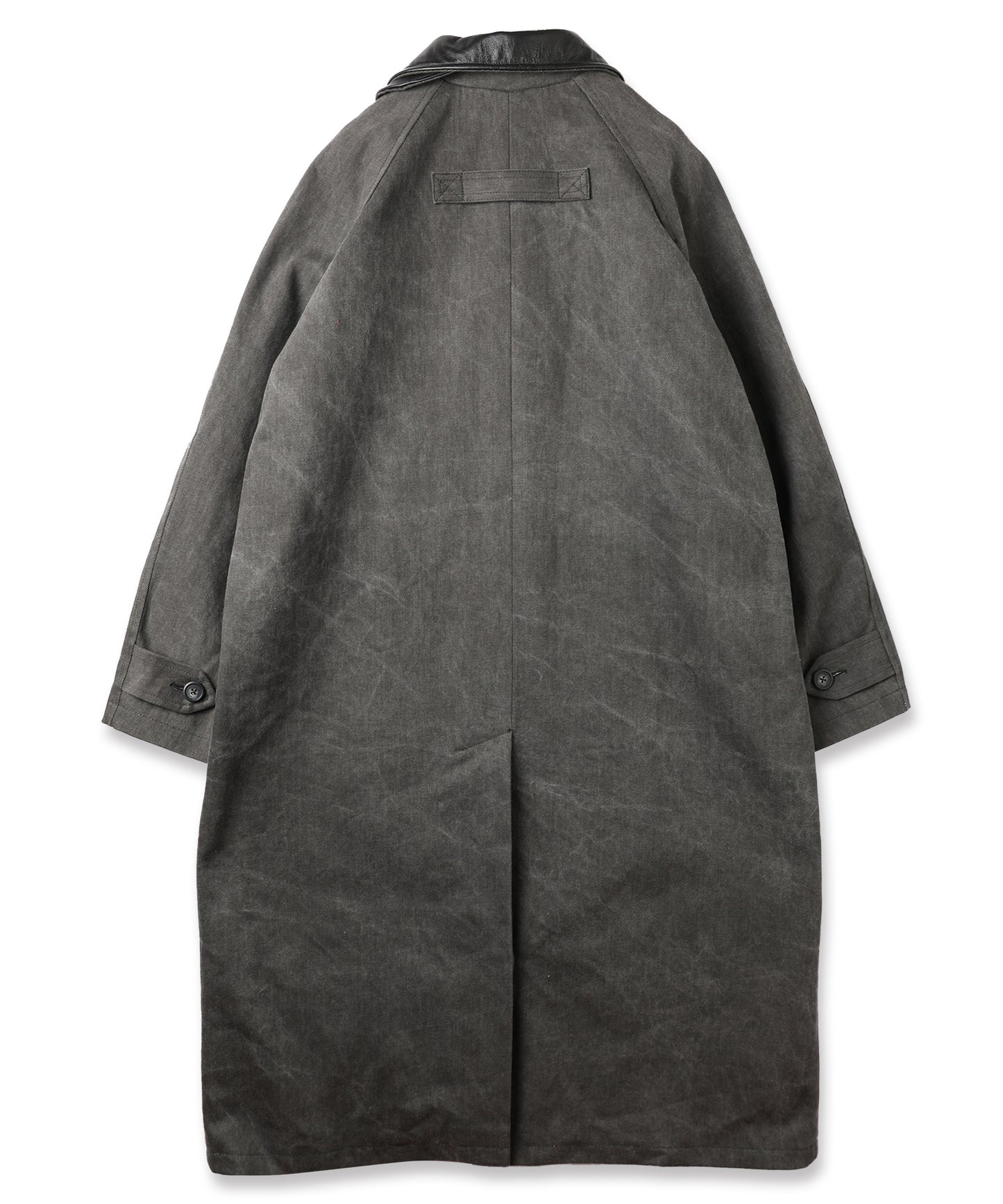 LEATHER COLLAR FADE OVER COAT