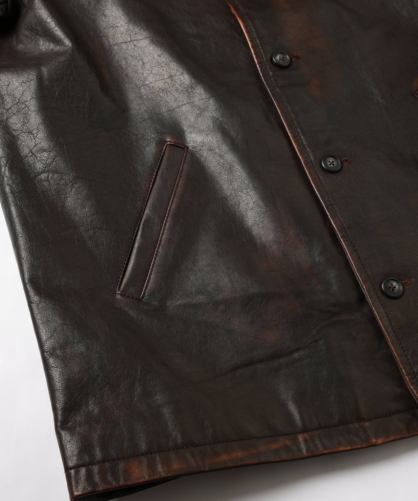 LEATHER CAR COAT