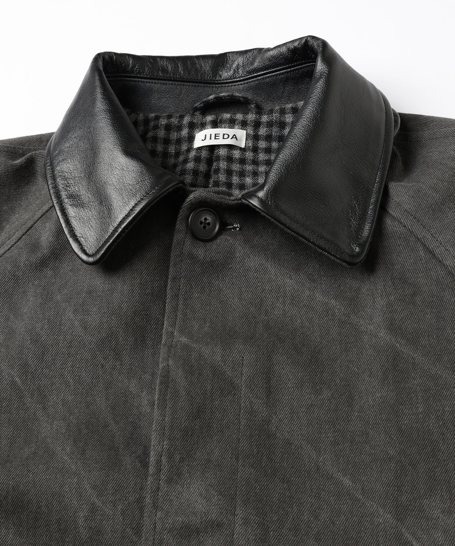 LEATHER COLLAR FADE OVER COAT