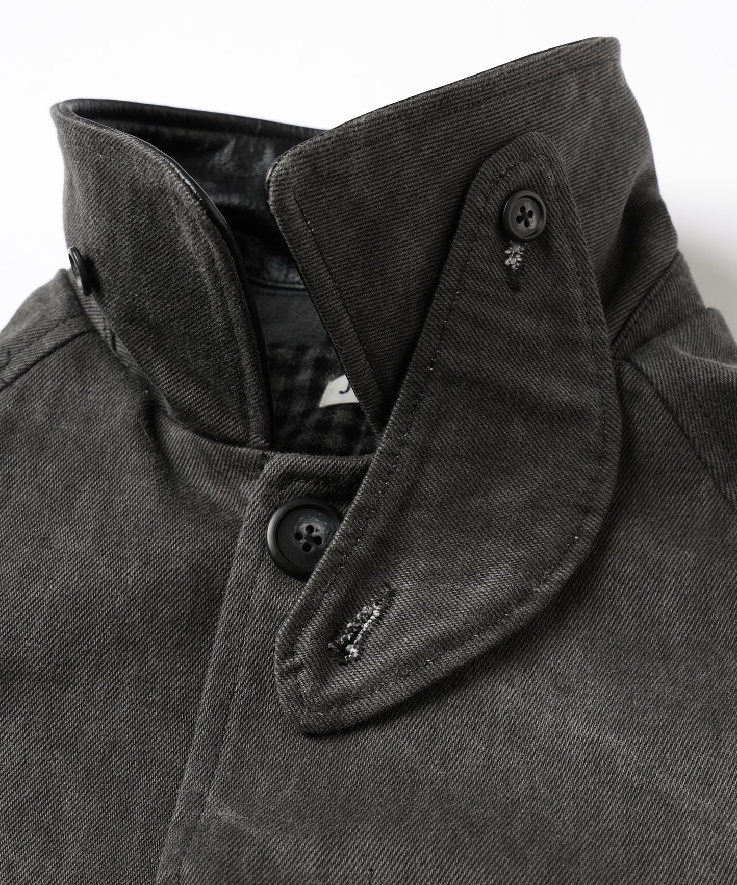 LEATHER COLLAR FADE OVER COAT