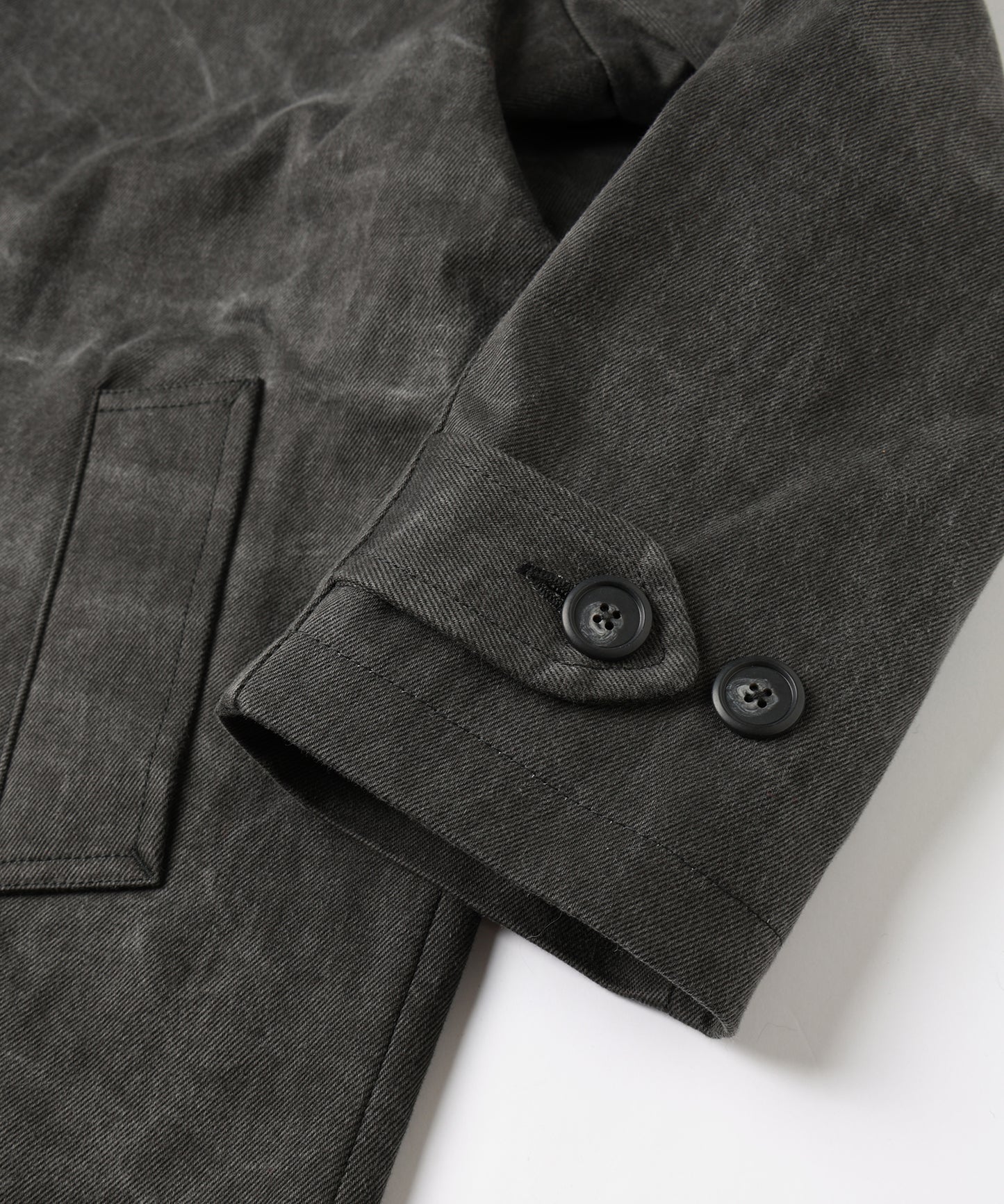 LEATHER COLLAR FADE OVER COAT