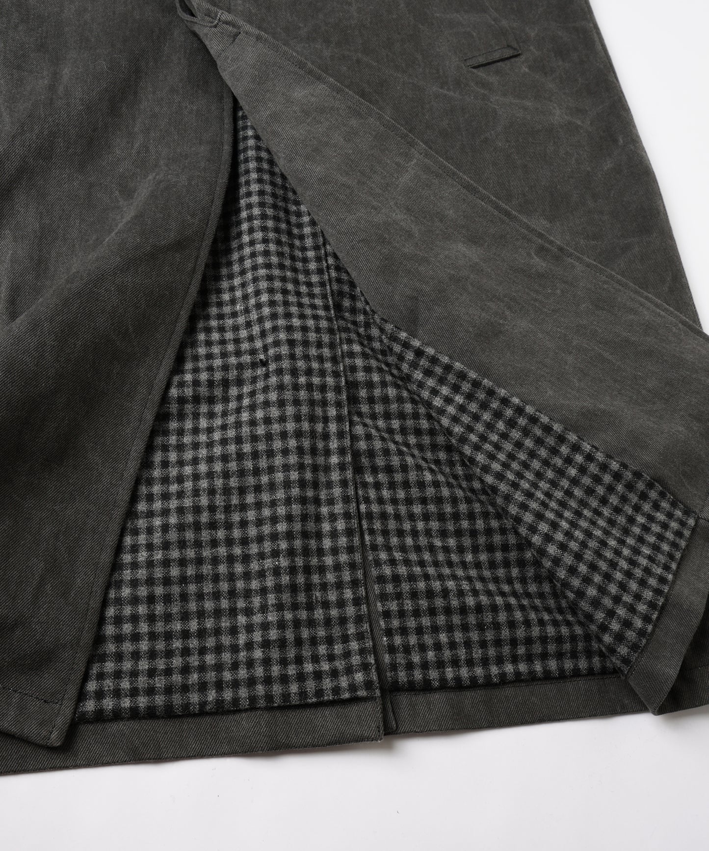 LEATHER COLLAR FADE OVER COAT