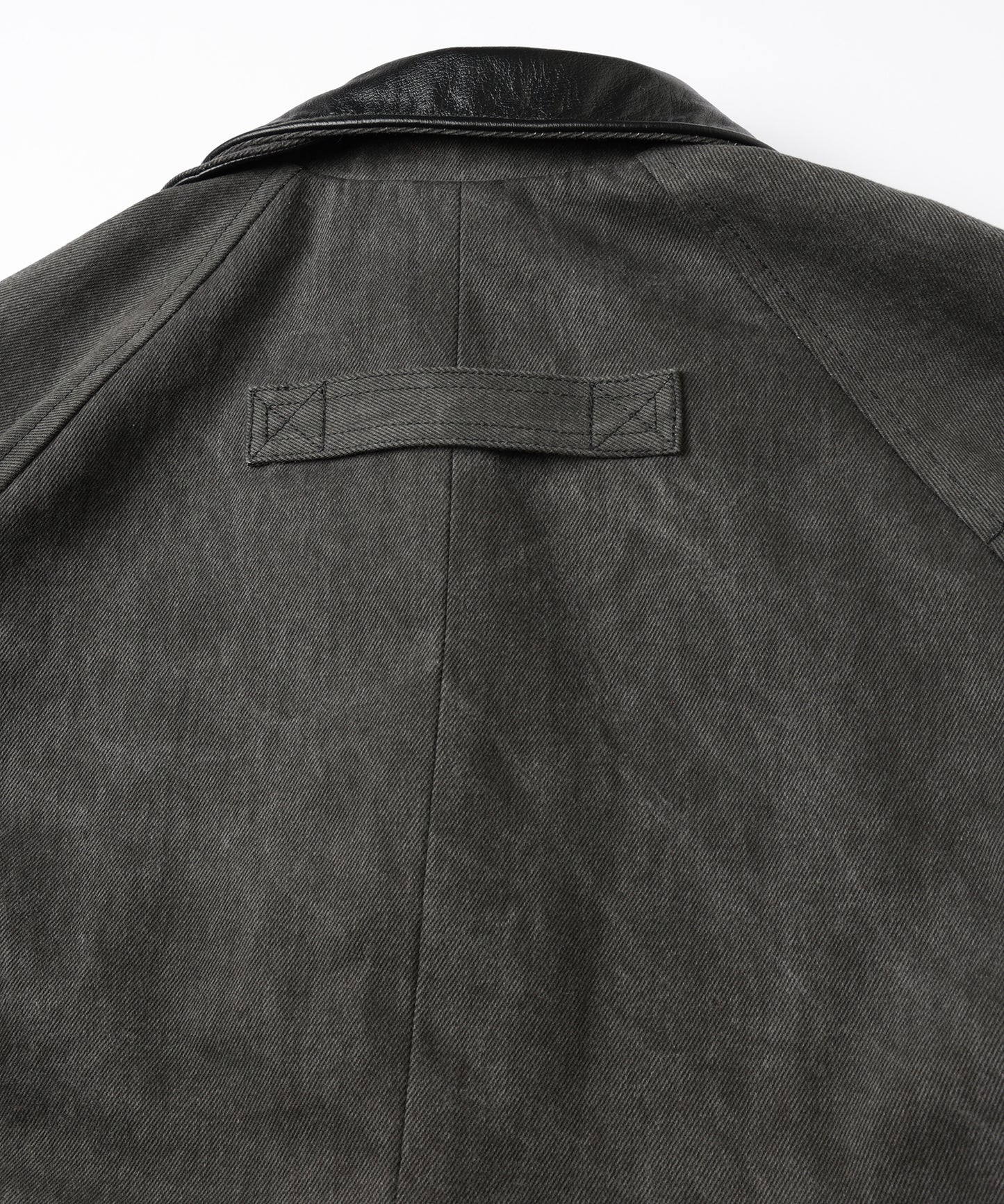 LEATHER COLLAR FADE OVER COAT