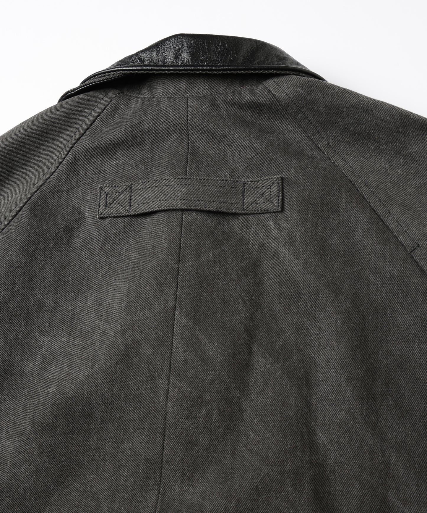LEATHER COLLAR FADE OVER COAT