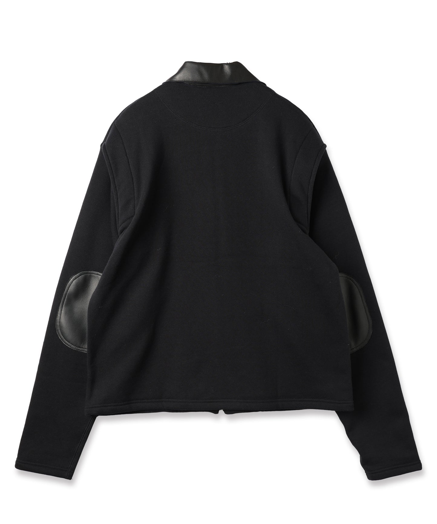 LEATHER COLLAR SWEAT ZIP JACKET