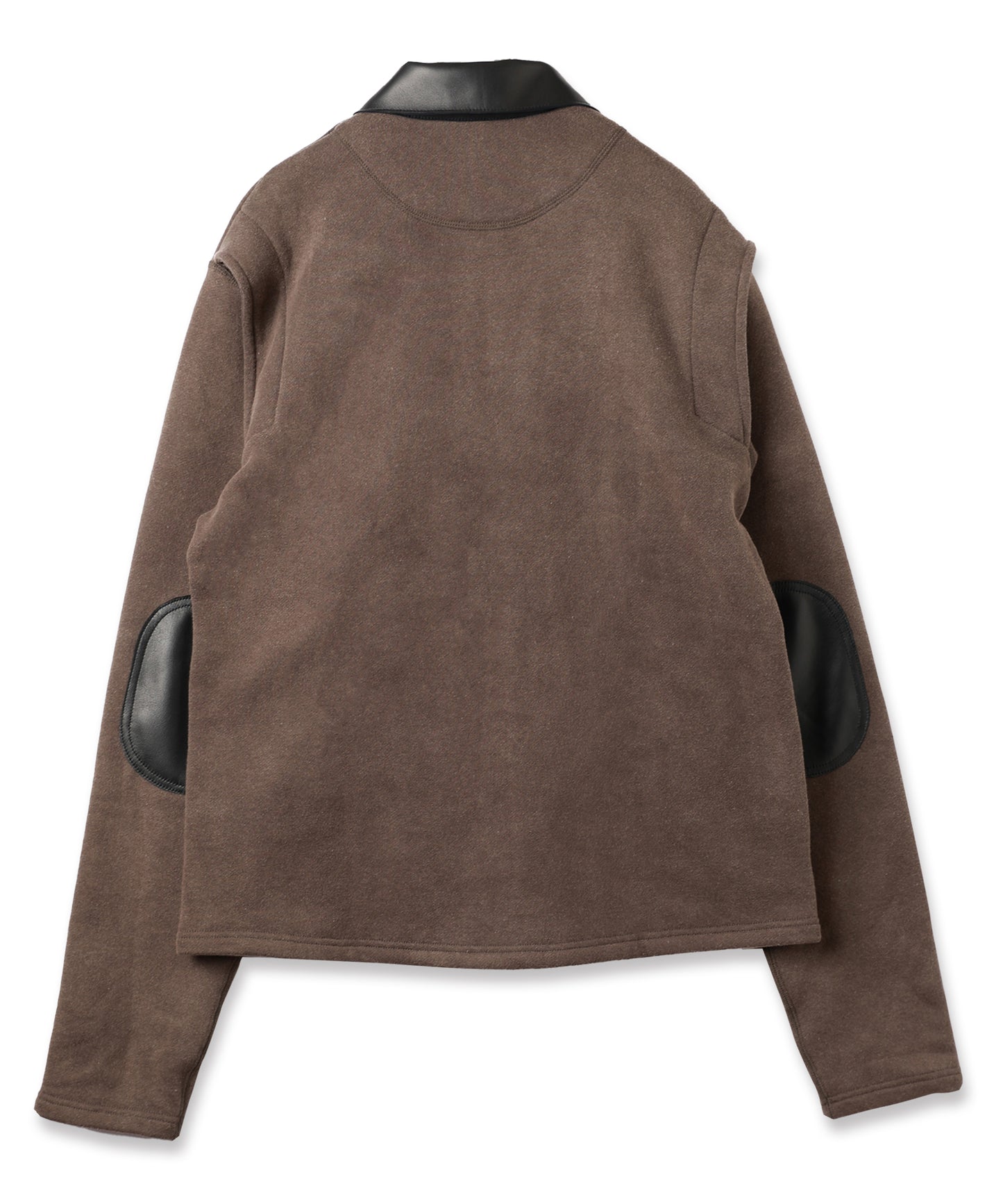 LEATHER COLLAR FADE SWEAT ZIP JACKET
