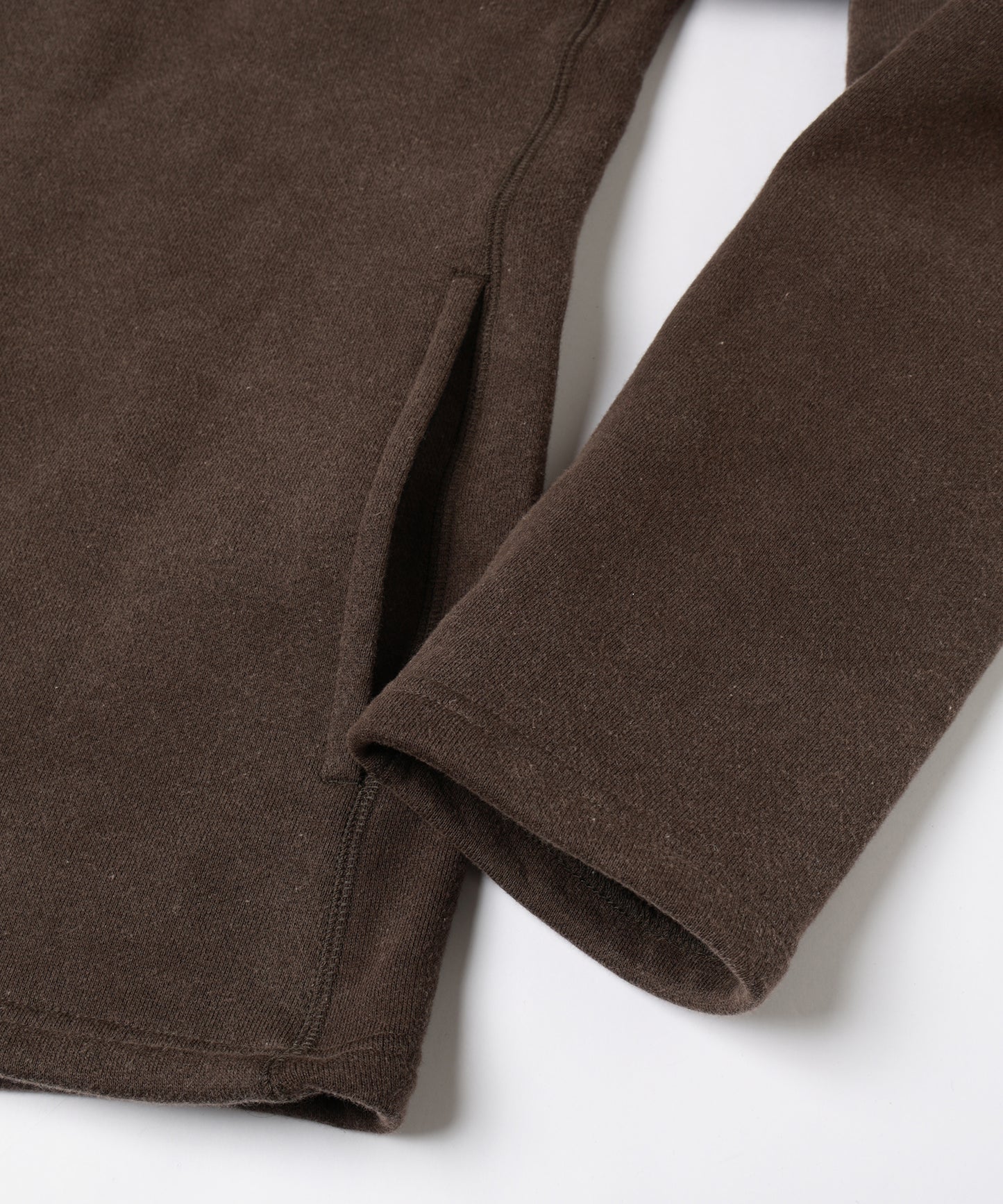 LEATHER COLLAR FADE SWEAT ZIP JACKET