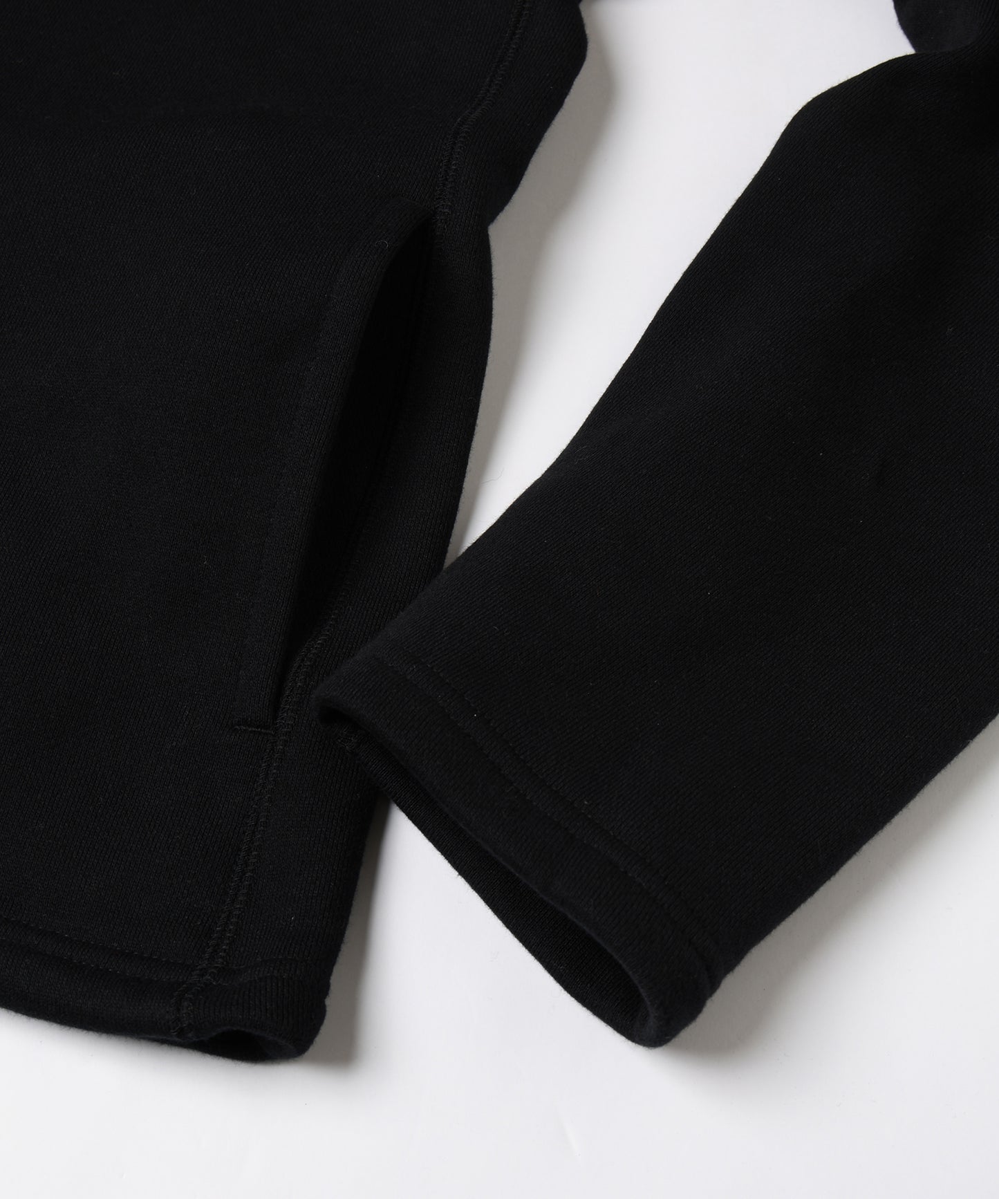 LEATHER COLLAR SWEAT ZIP JACKET