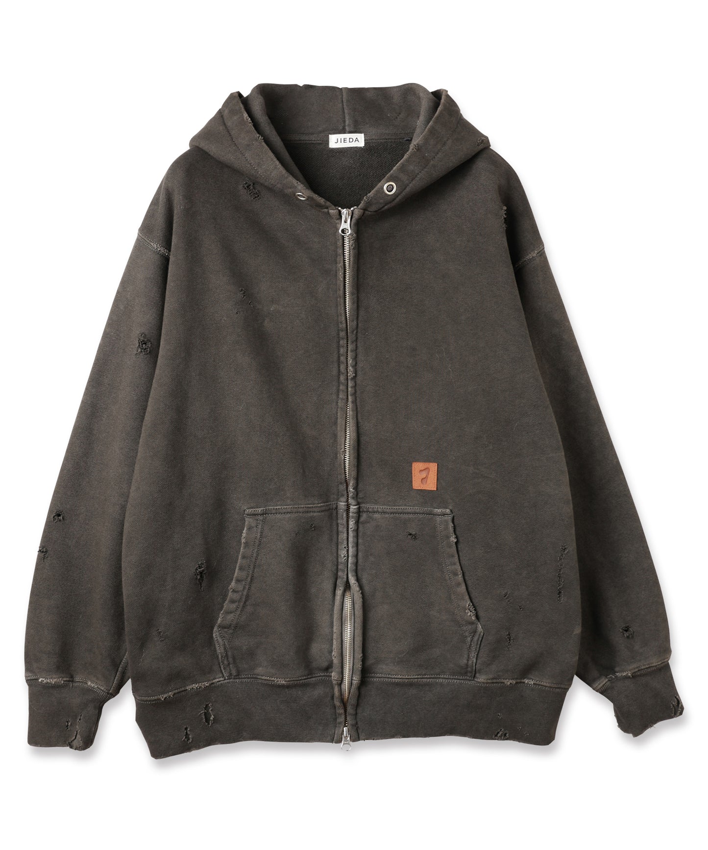 DAMAGE PATCH ZIP HOODIE