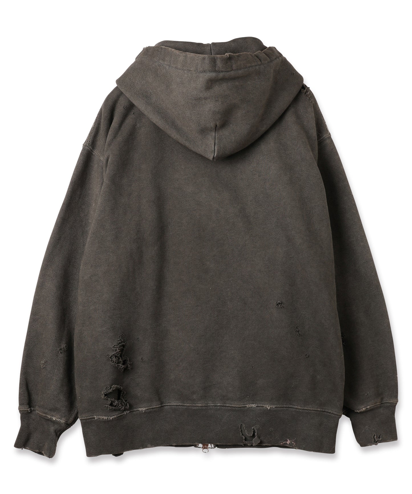 DAMAGE PATCH ZIP HOODIE