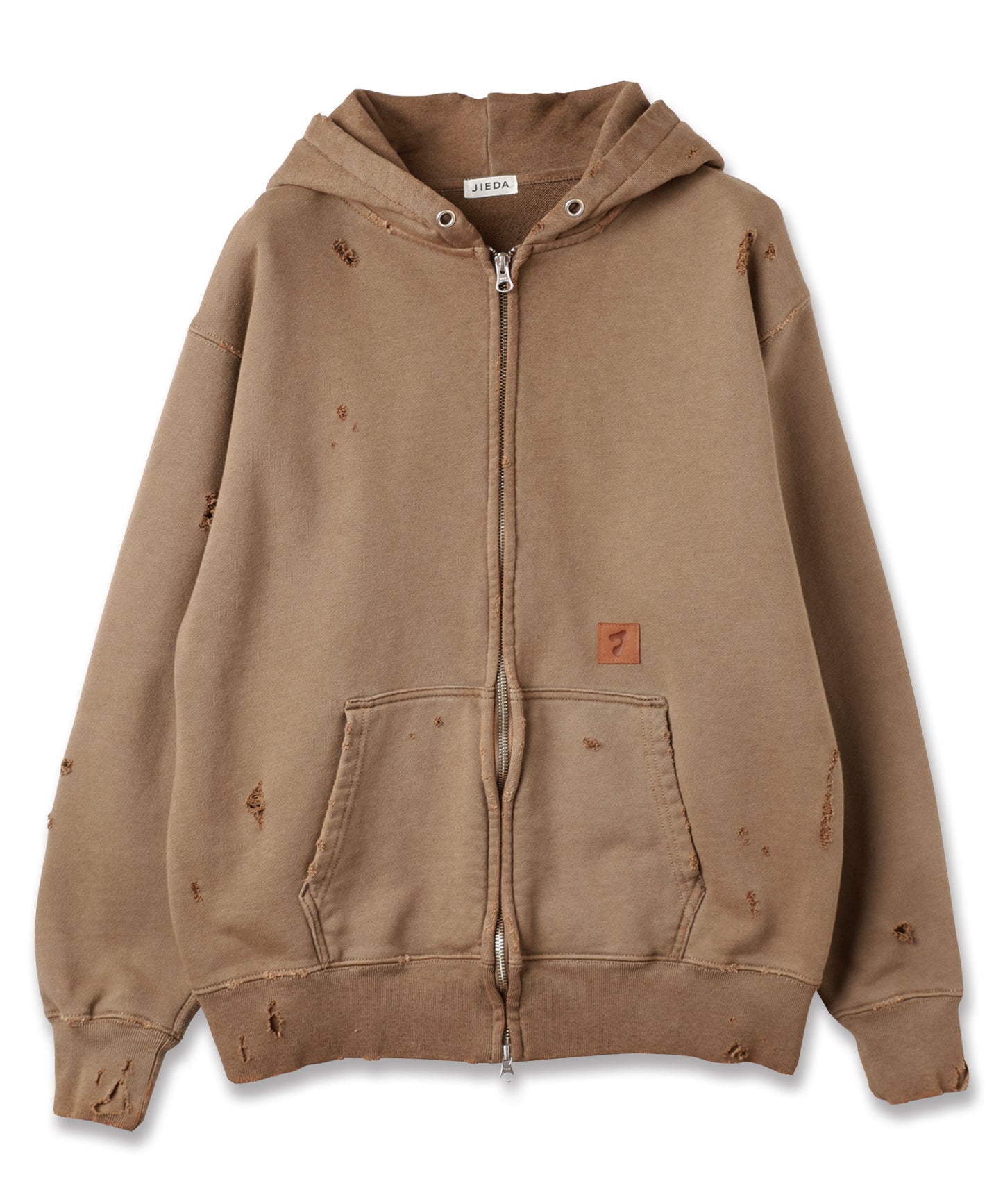 DAMAGE PATCH ZIP HOODIE