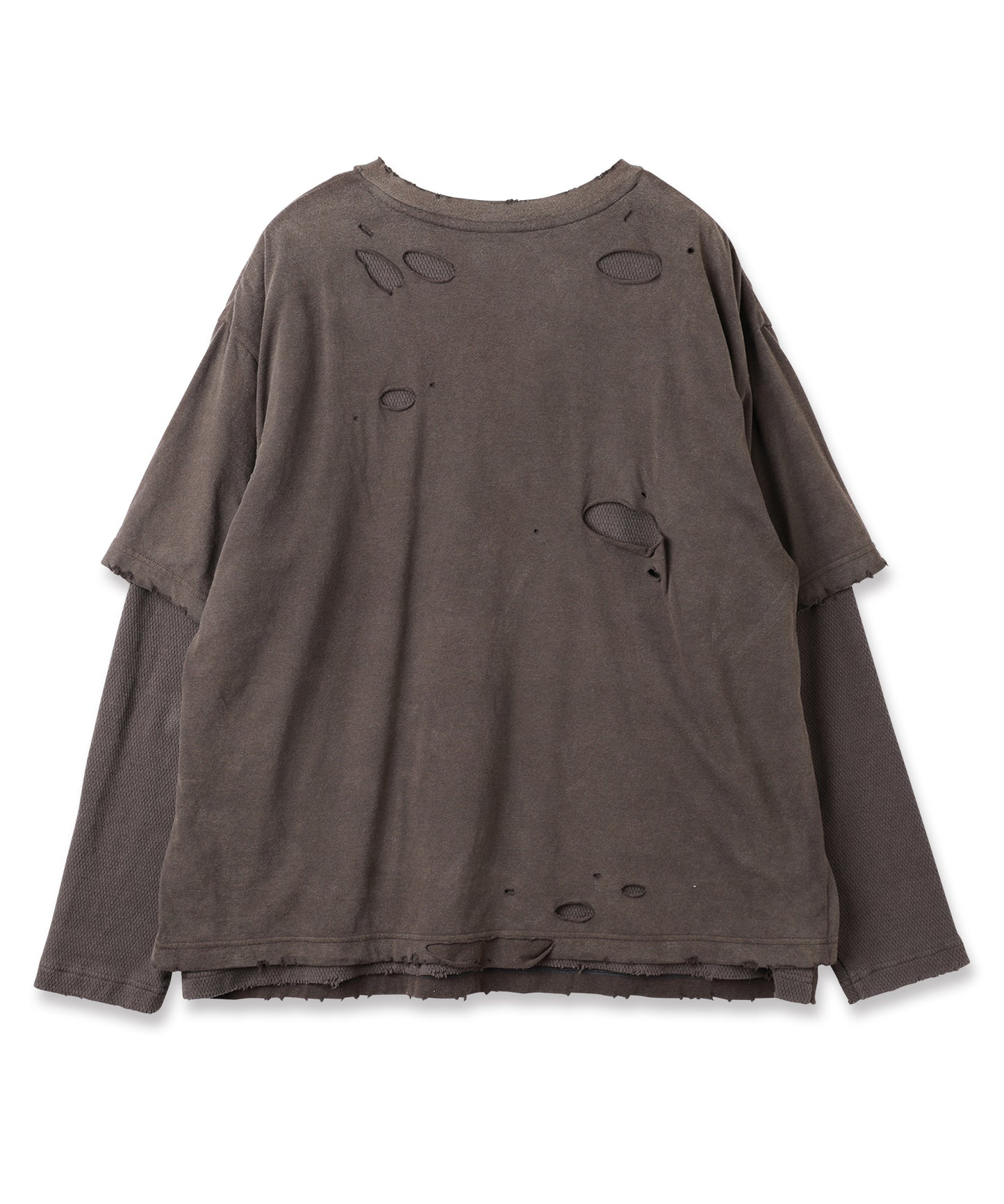 WAFFLE DAMAGE LAYERED L/S