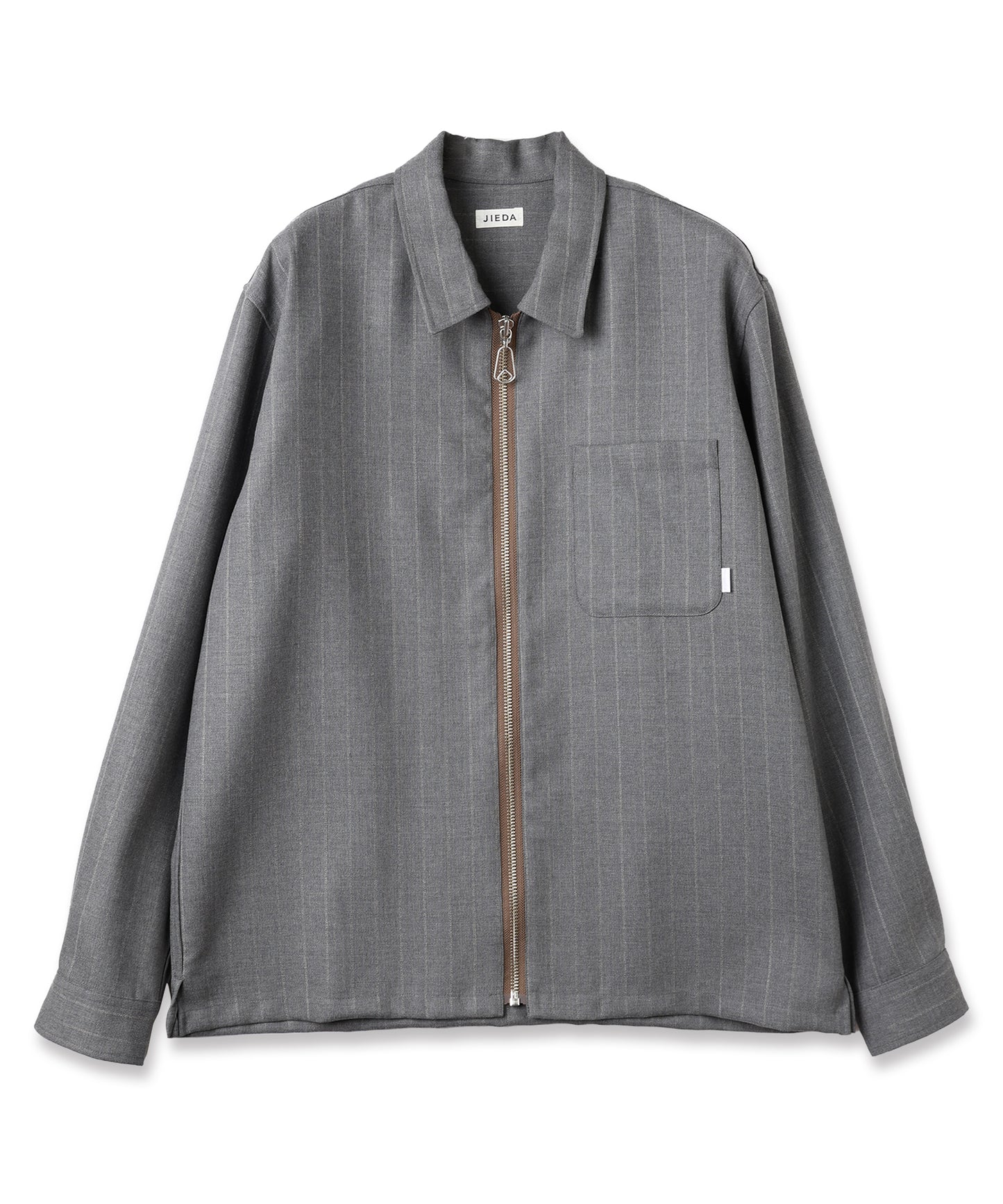 WOOL STRIPE ZIP SHIRT