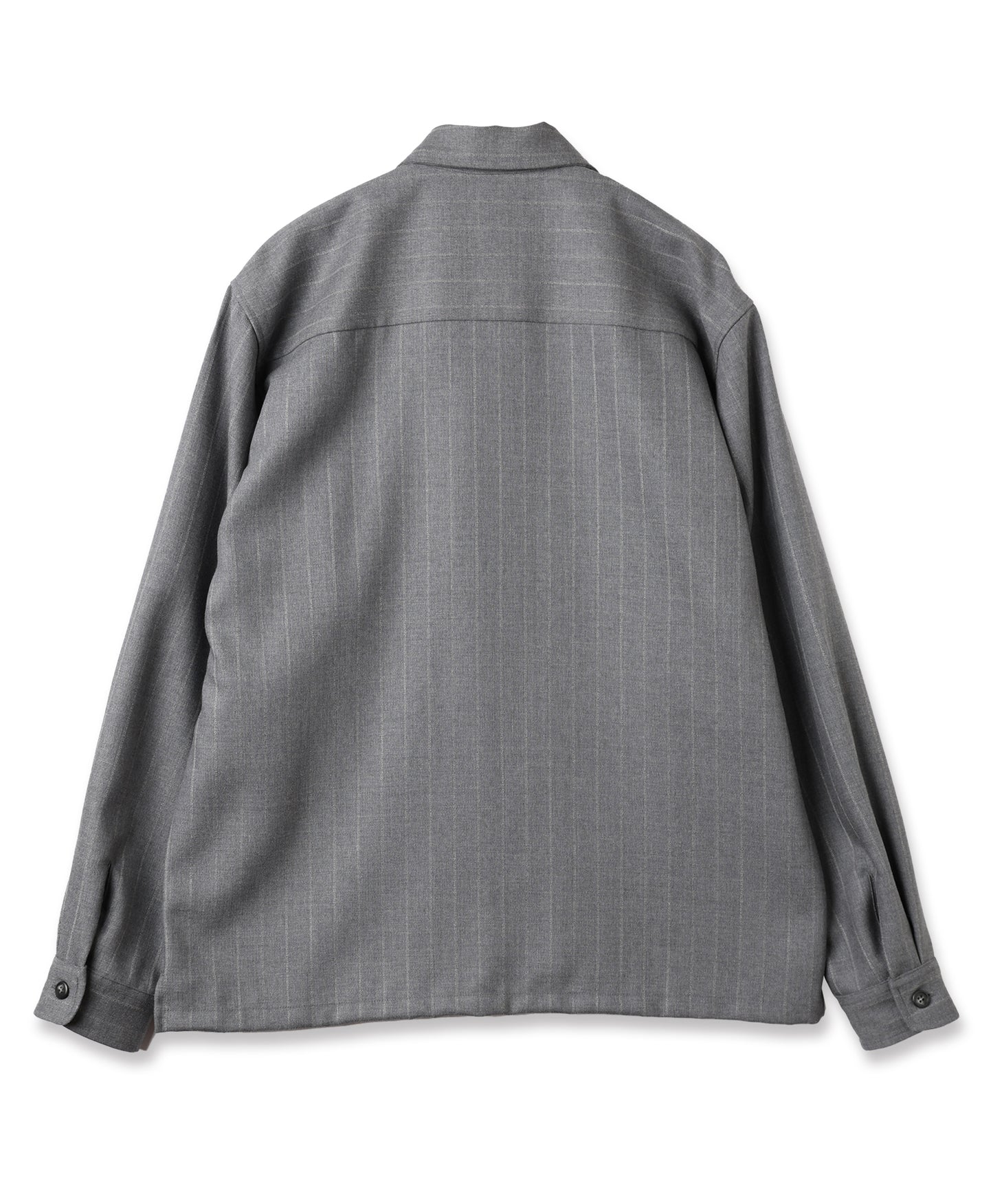 WOOL STRIPE ZIP SHIRT