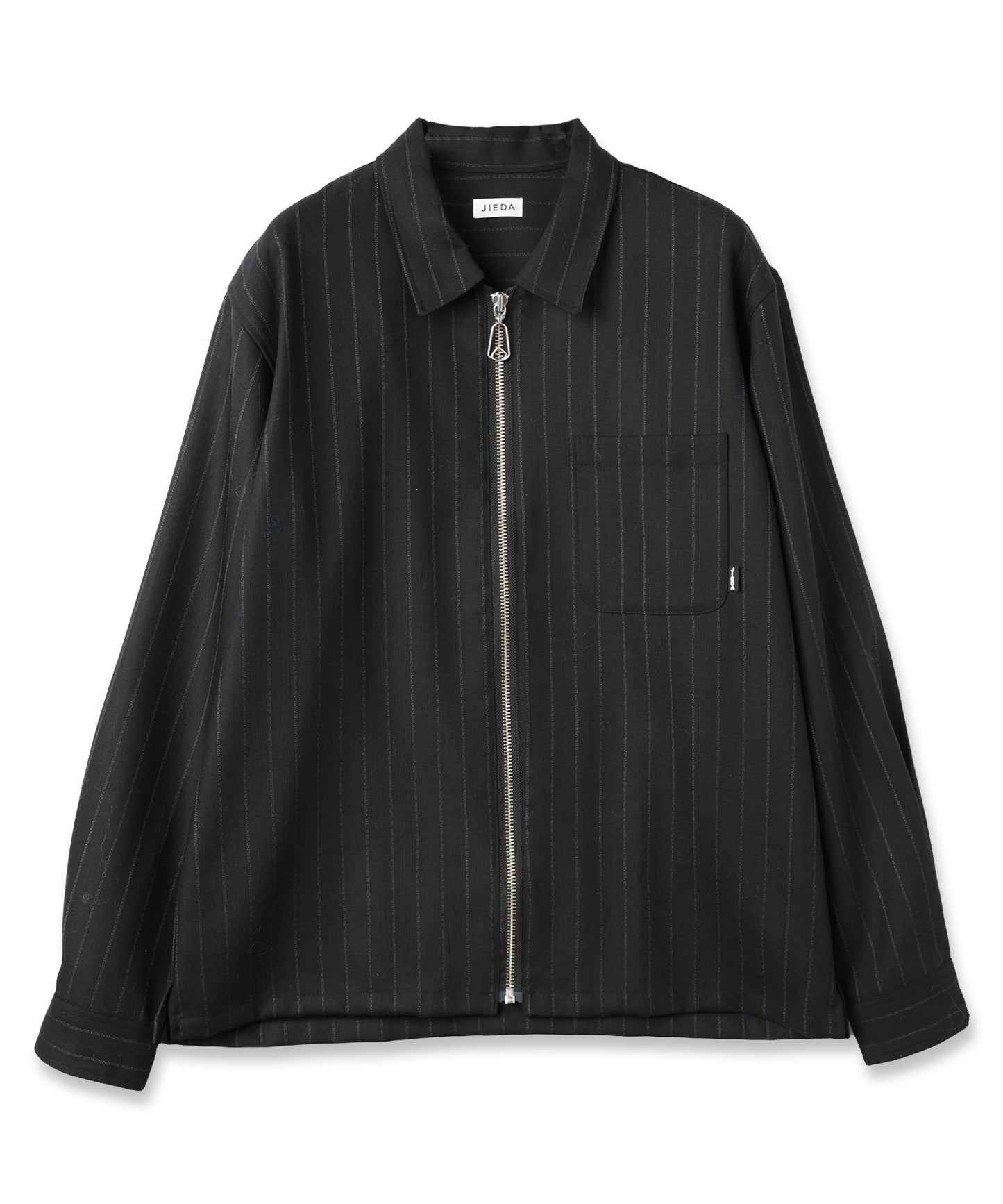 WOOL STRIPE ZIP SHIRT