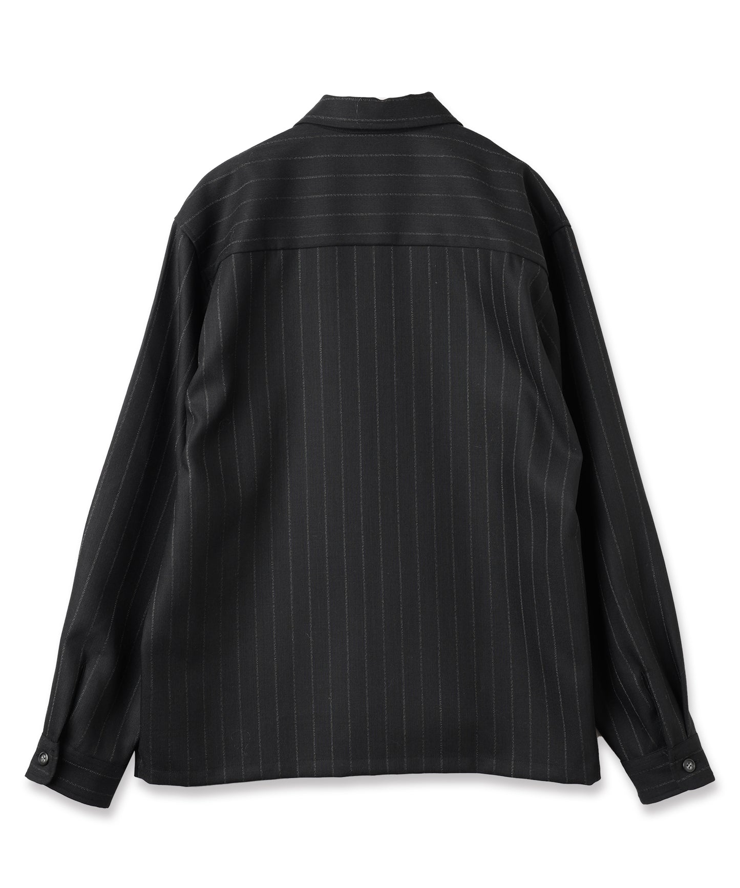 WOOL STRIPE ZIP SHIRT