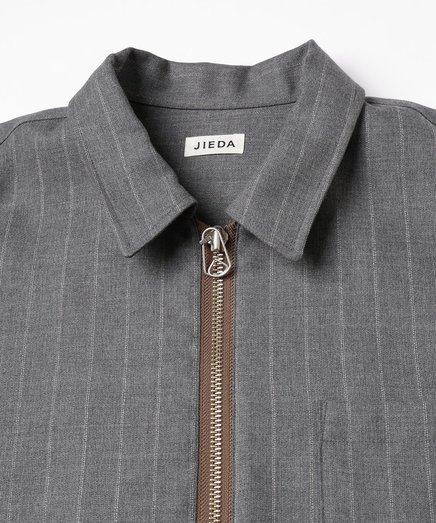 WOOL STRIPE ZIP SHIRT