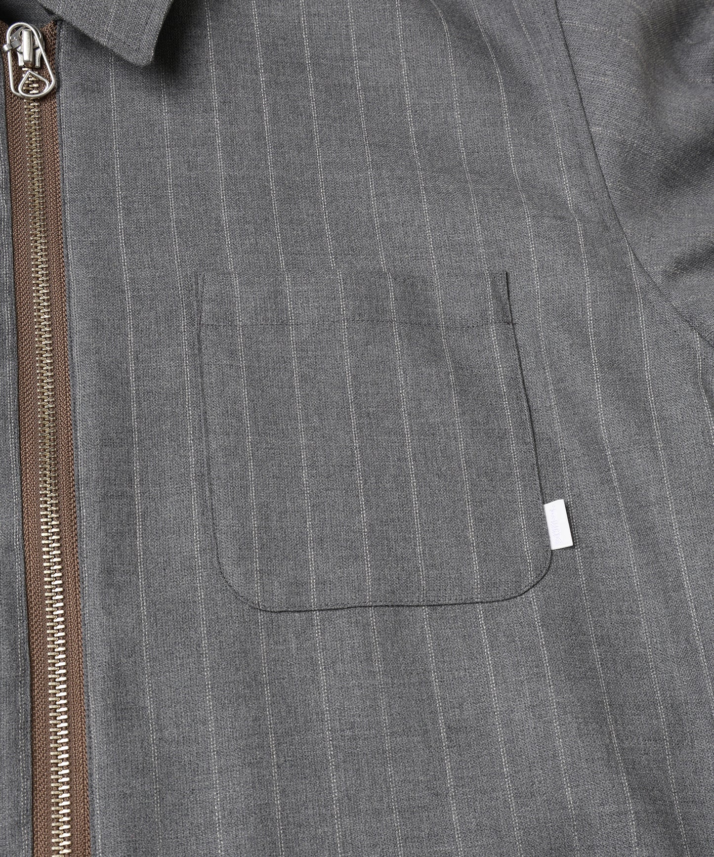 WOOL STRIPE ZIP SHIRT