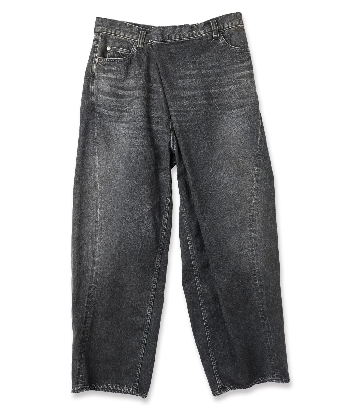 OVER WRAP DENIM PANTS