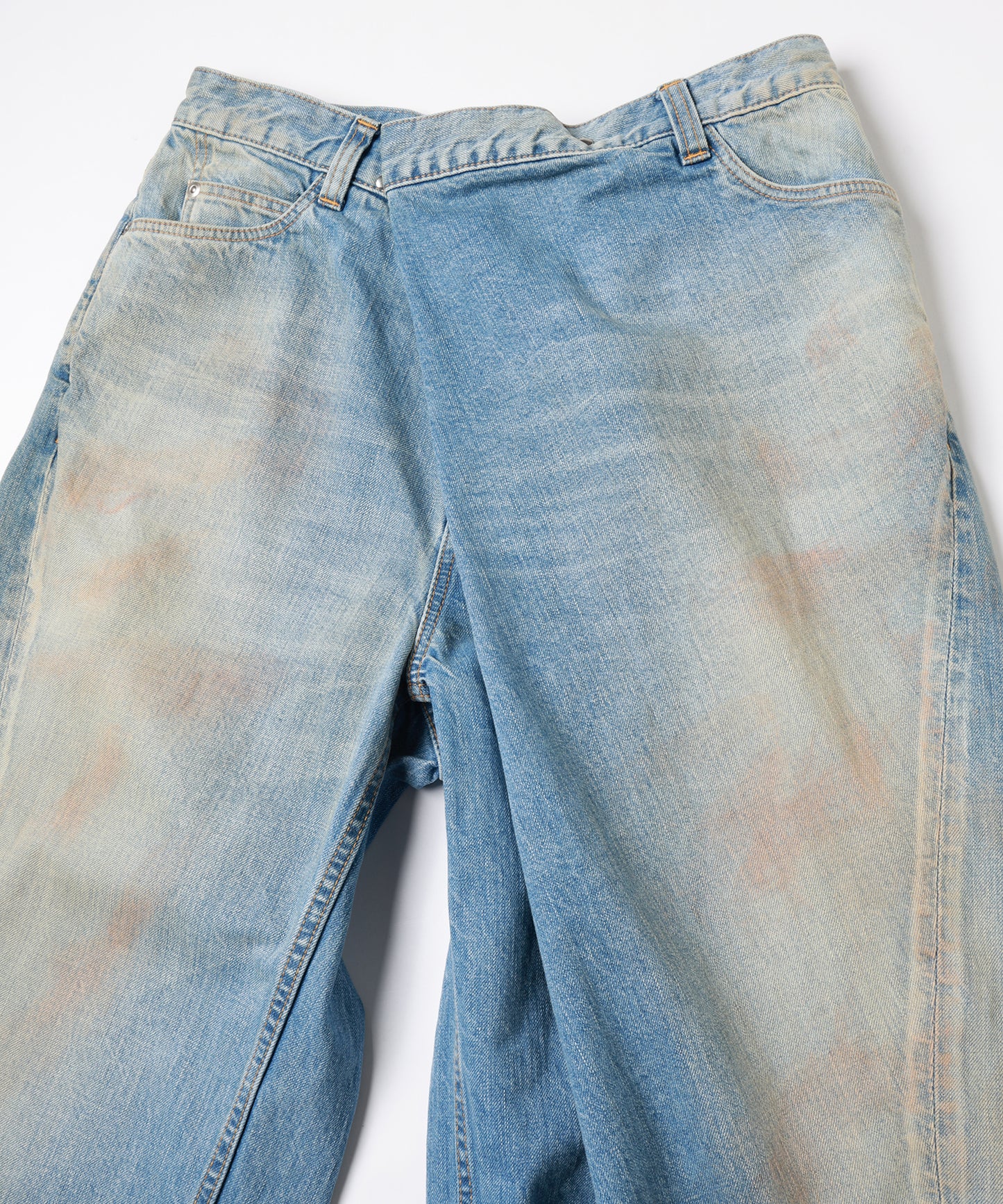 OVER WRAP DENIM PANTS