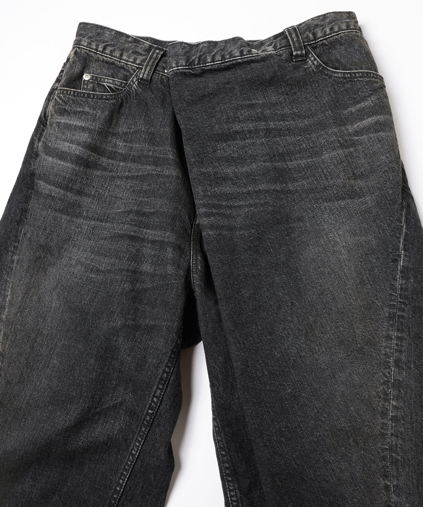 OVER WRAP DENIM PANTS