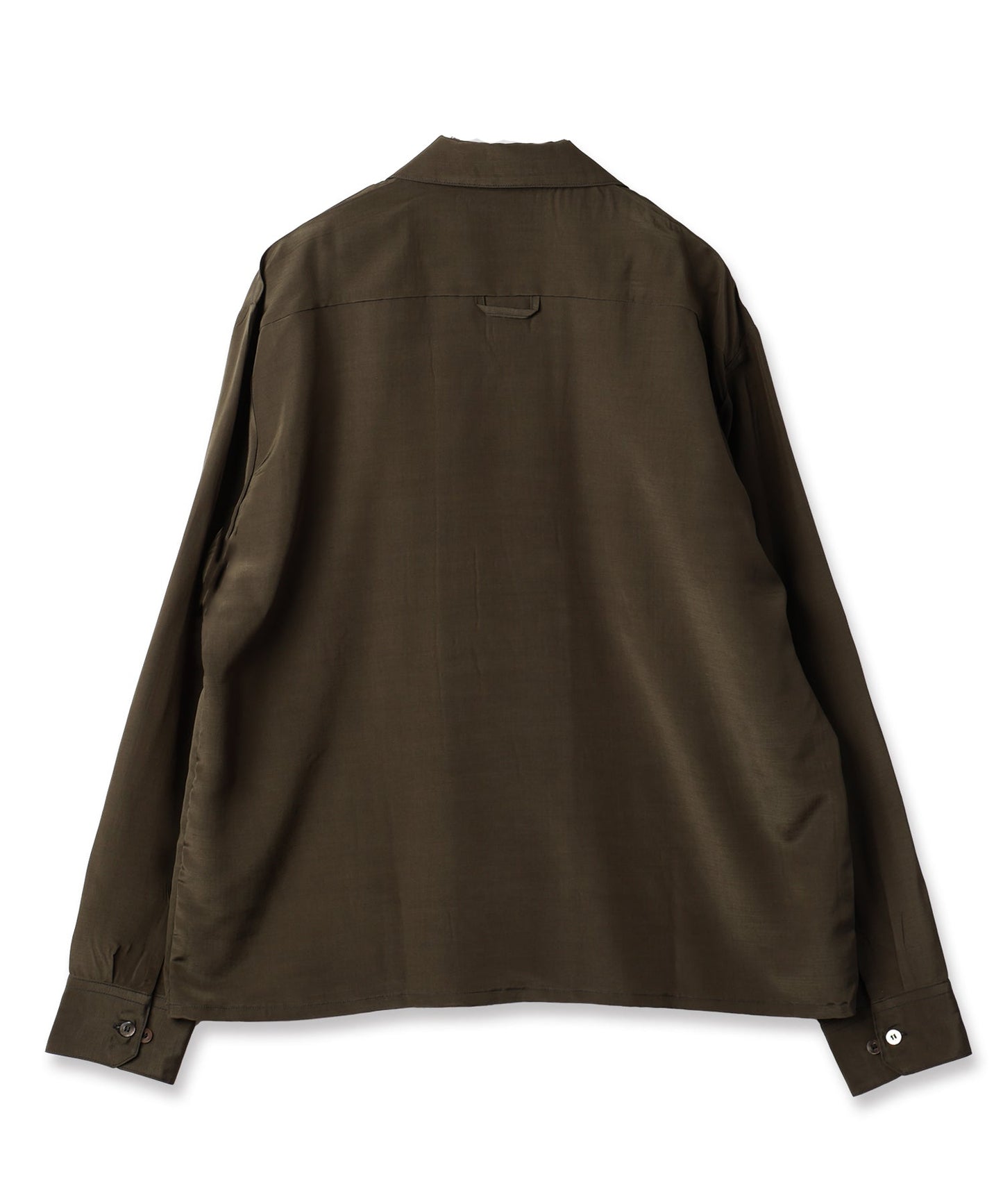 Rayon wool open collar shirt