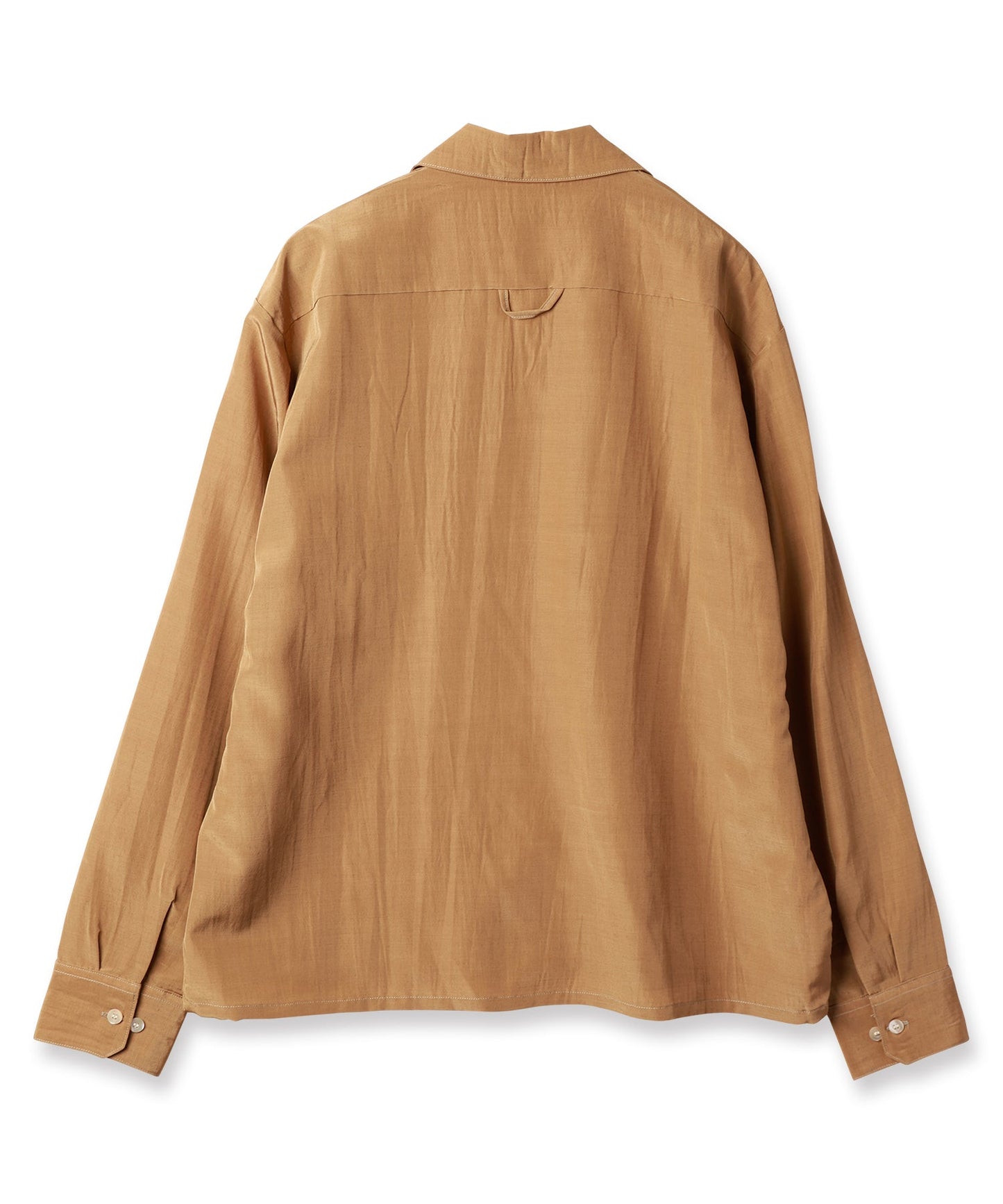 Rayon wool open collar shirt