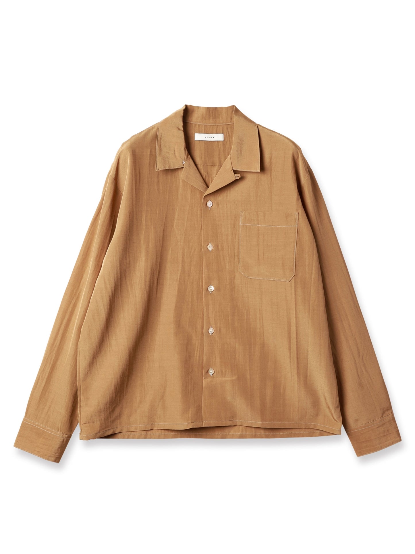 Rayon wool open collar shirt