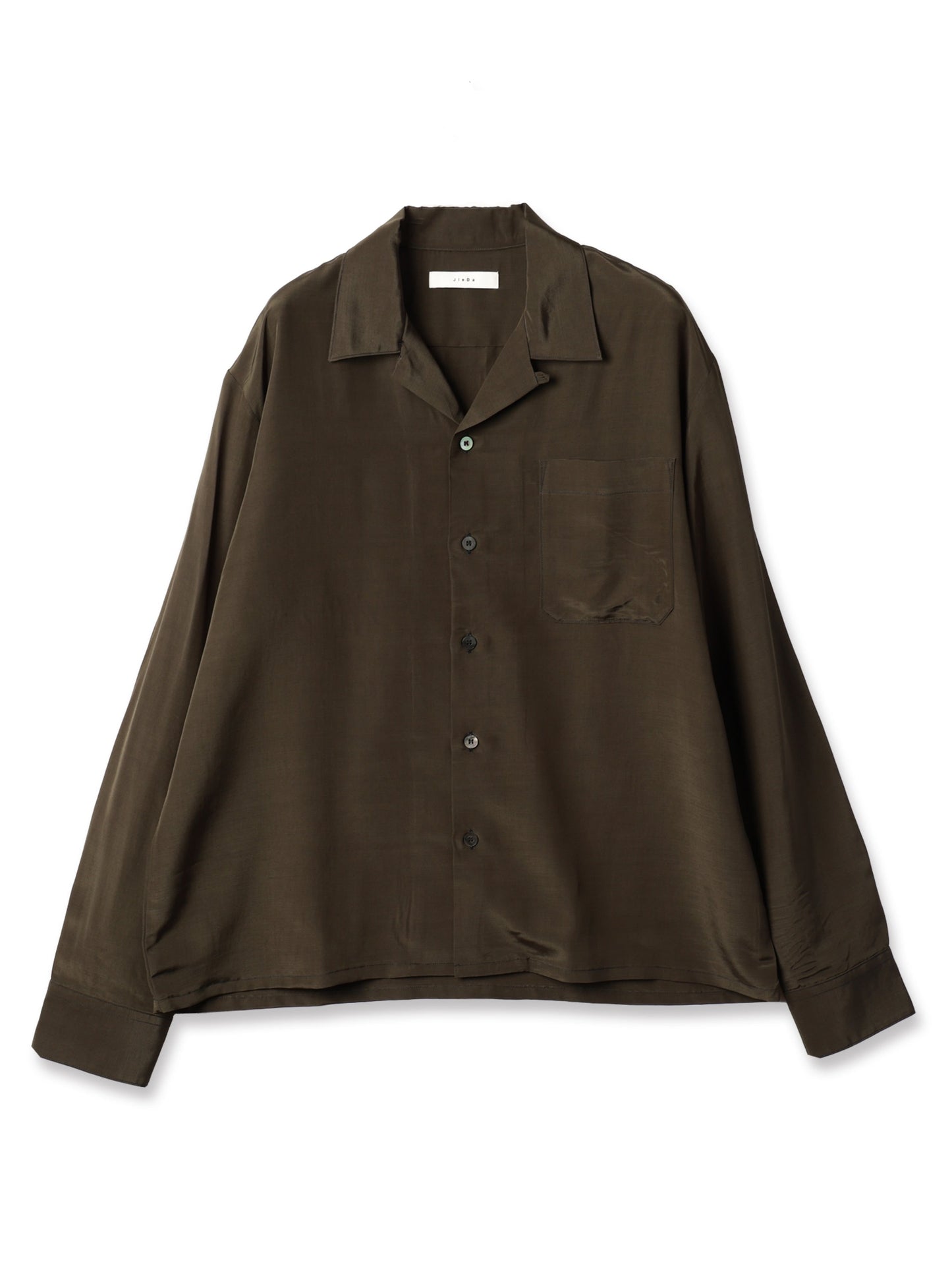 Rayon wool open collar shirt
