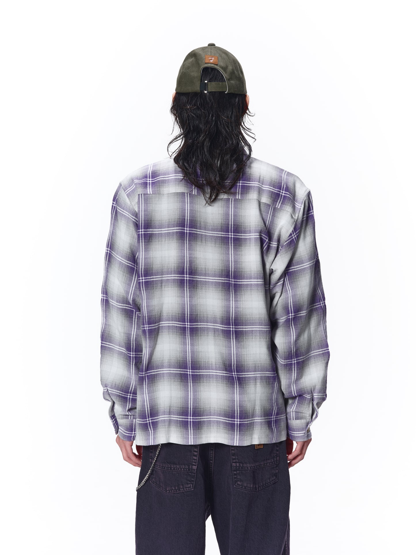 OMBRE CHECK ZIP SHIRT