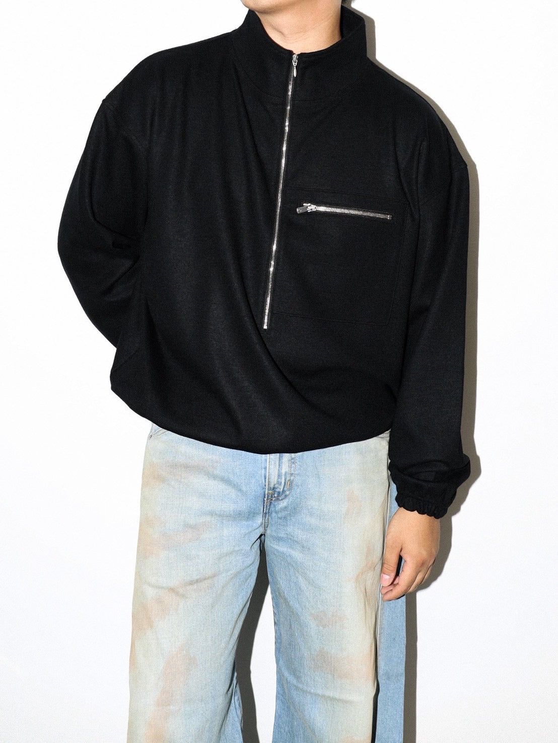 WOOL HALF ZIP