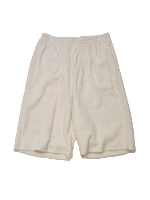GEOMETRIC PILE WIDE SHORTS