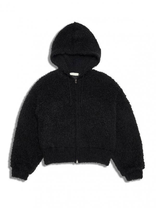 FURRY CARDIGAN ZIP-UP HOODIE
