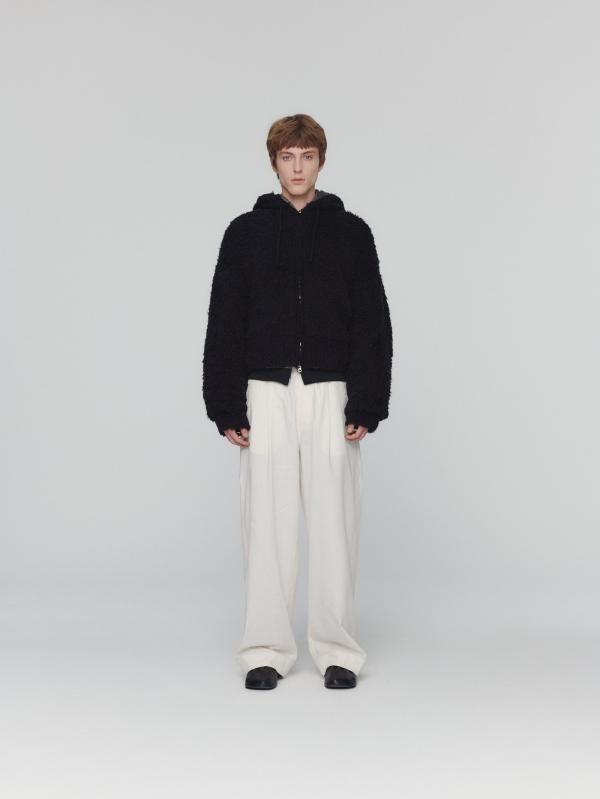 FURRY CARDIGAN ZIP-UP HOODIE
