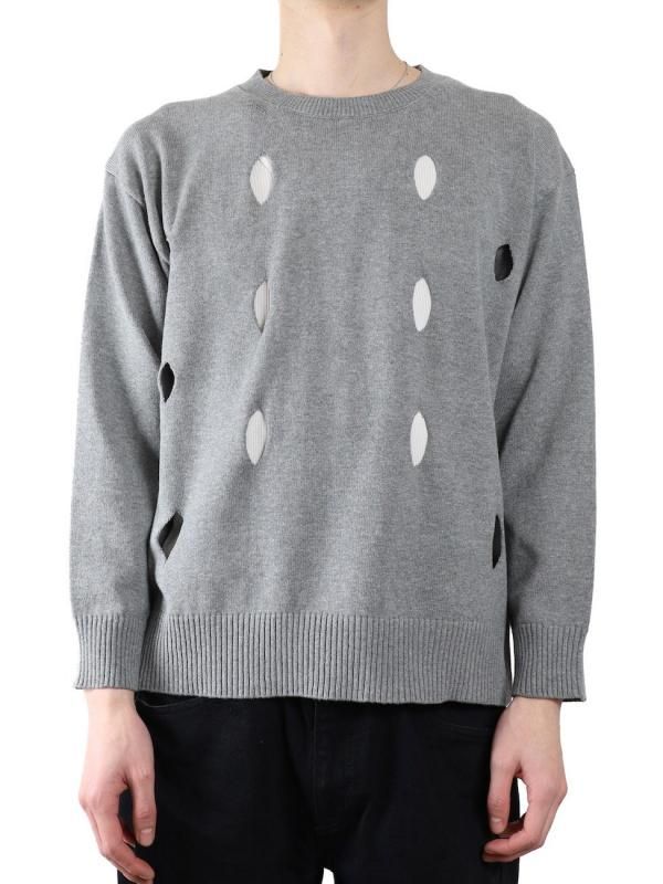 HOLE CREW KNIT