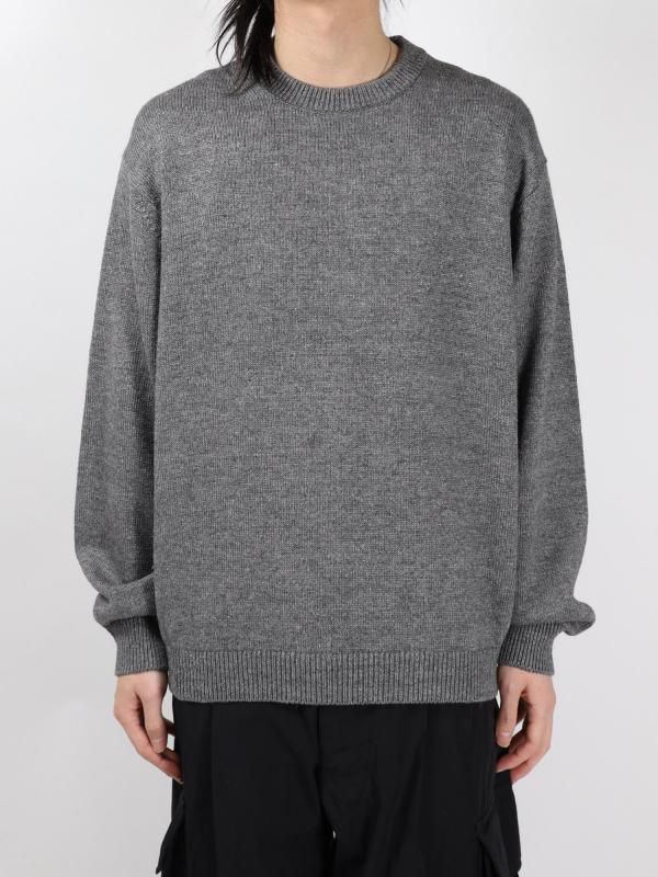 LINEN WOOL TOP CREWNECK SWEATER