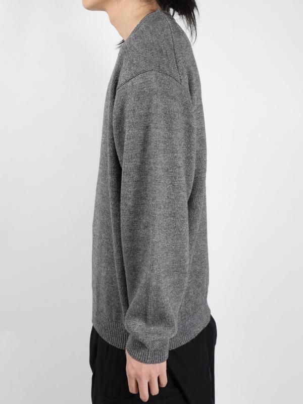 LINEN WOOL TOP CREWNECK SWEATER