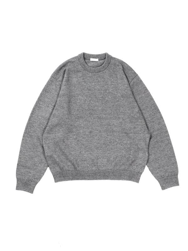 LINEN WOOL TOP CREWNECK SWEATER