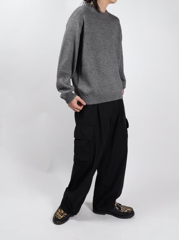 LINEN WOOL TOP CREWNECK SWEATER