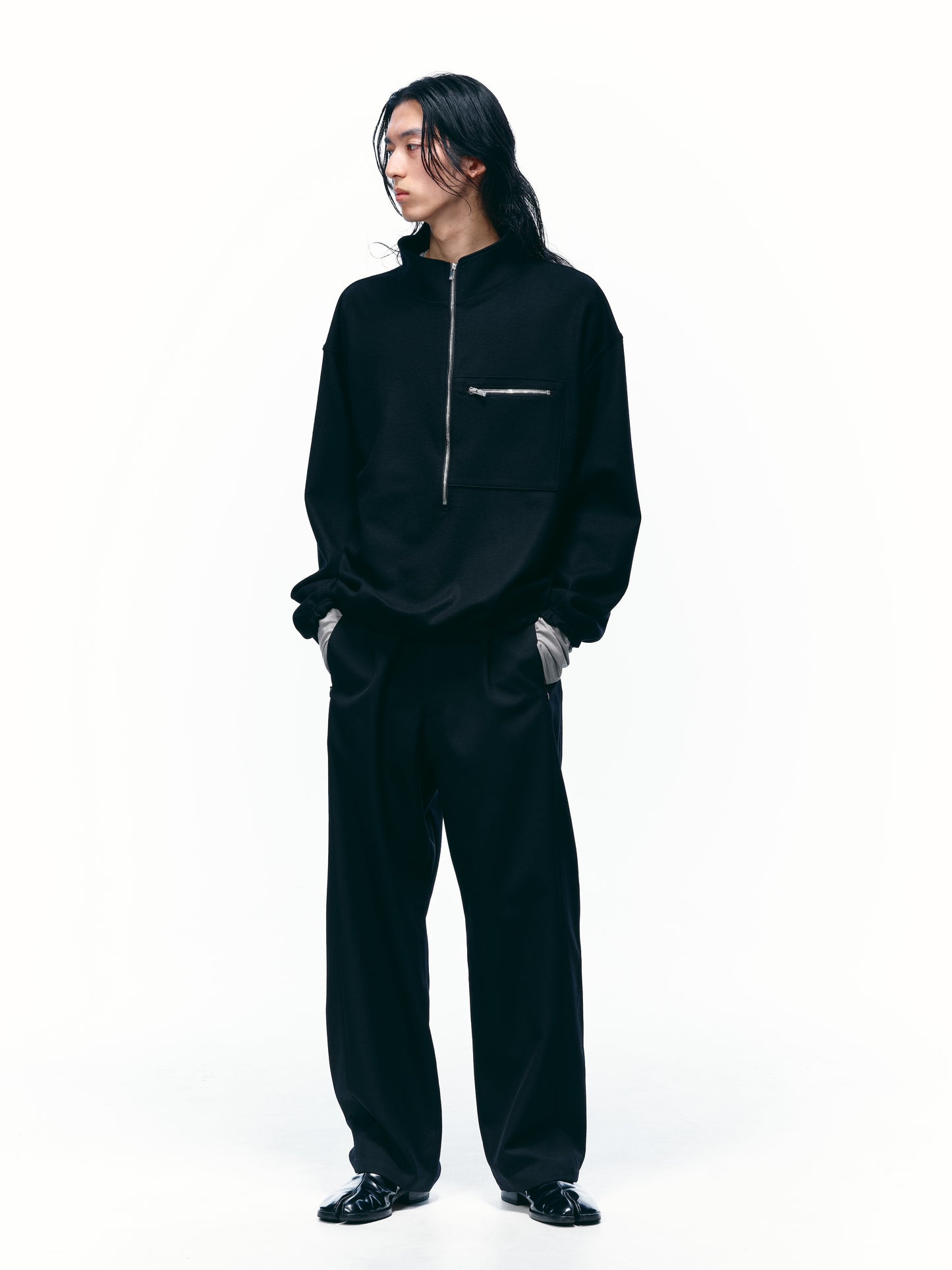 WOOL HALF ZIP