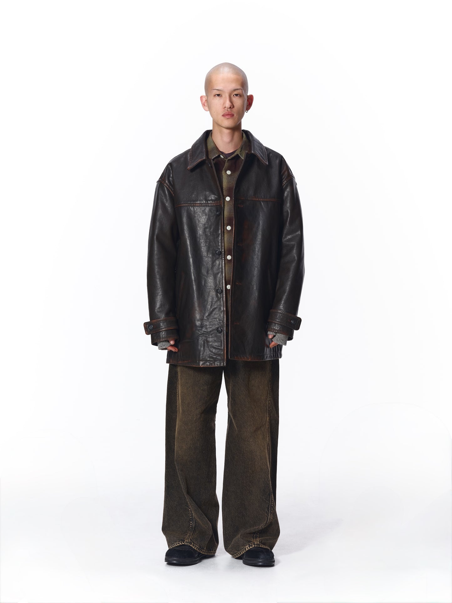 LEATHER CAR COAT