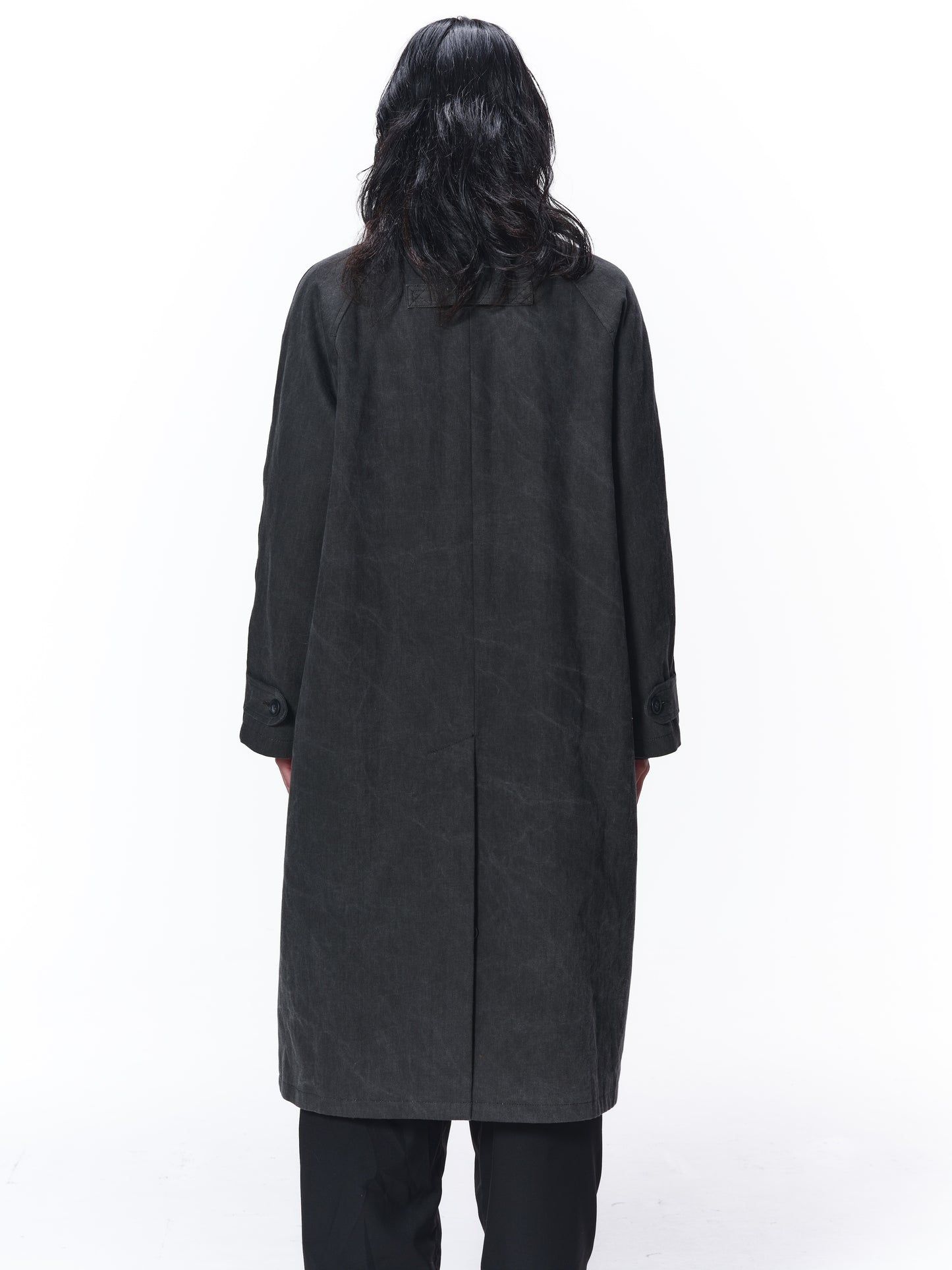 LEATHER COLLAR FADE OVER COAT
