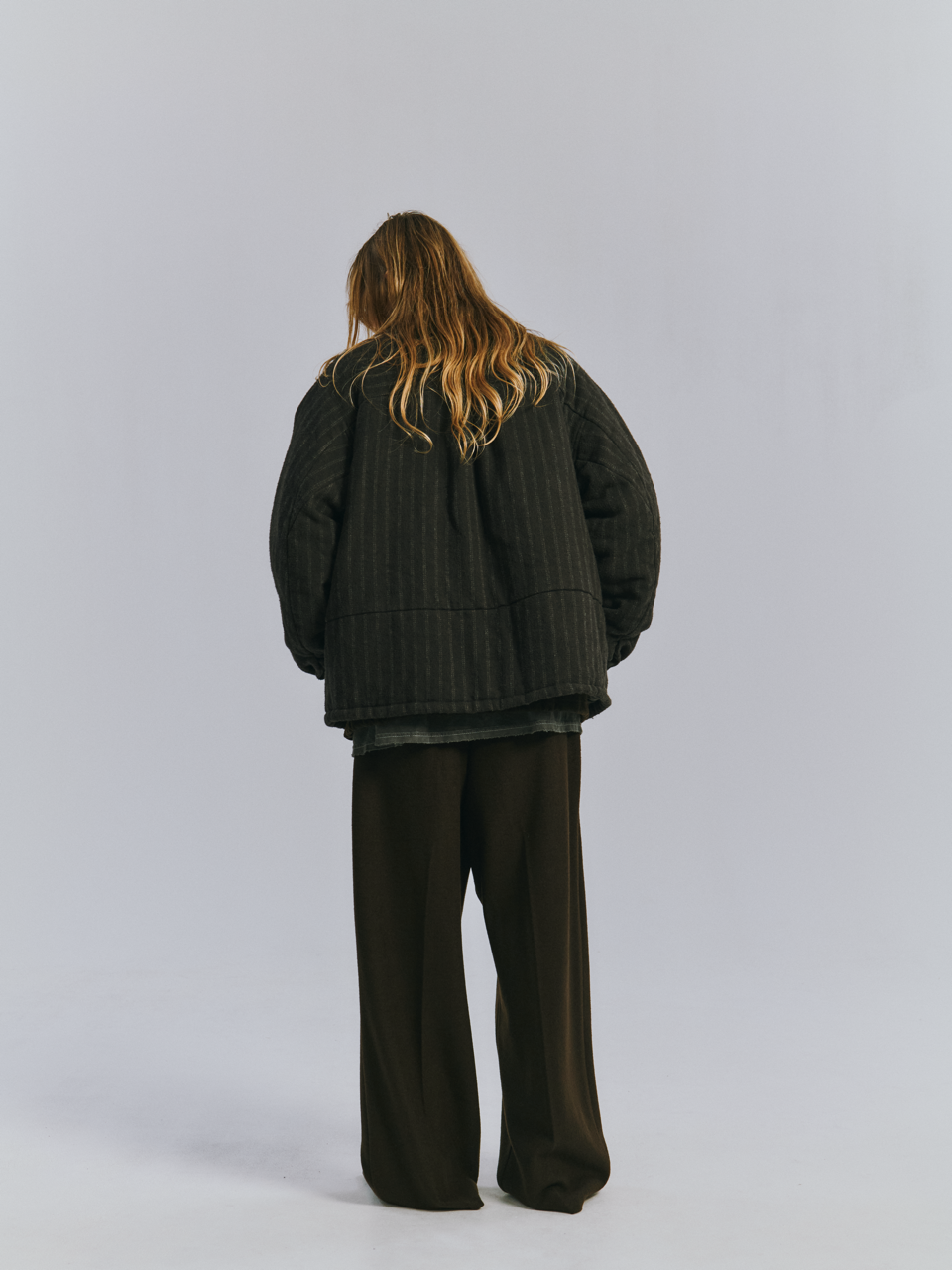 ANCELLM WOOL CUT WIDE TUCK SLACKS