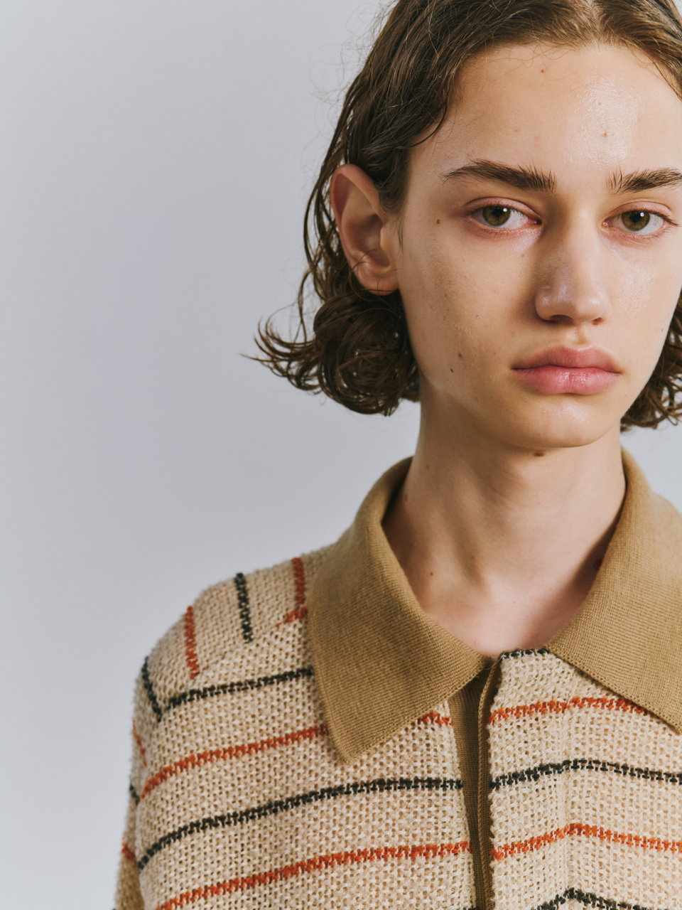 ANCELLM CUT BORDER SKIPPER SHIRT
