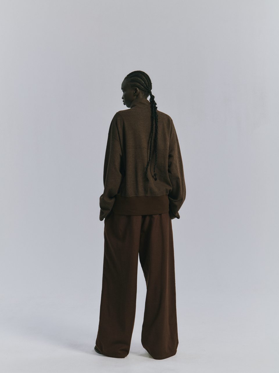 ANCELLM SHRINK WOOL ZIP UP STAND BLOUSON