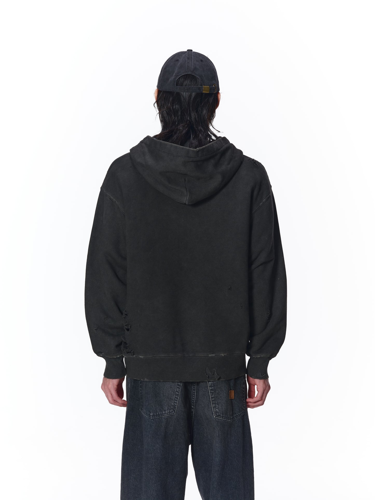 DAMAGE PATCH ZIP HOODIE