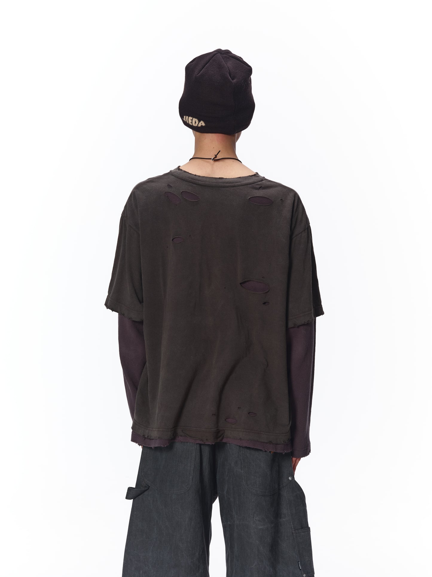 WAFFLE DAMAGE LAYERED L/S