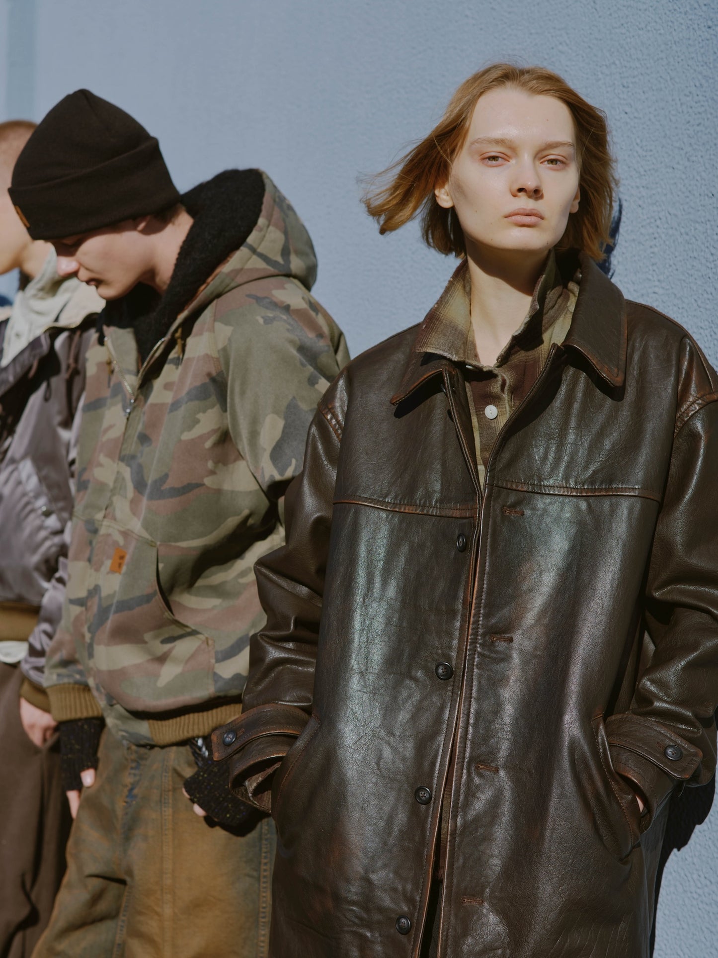 LEATHER CAR COAT