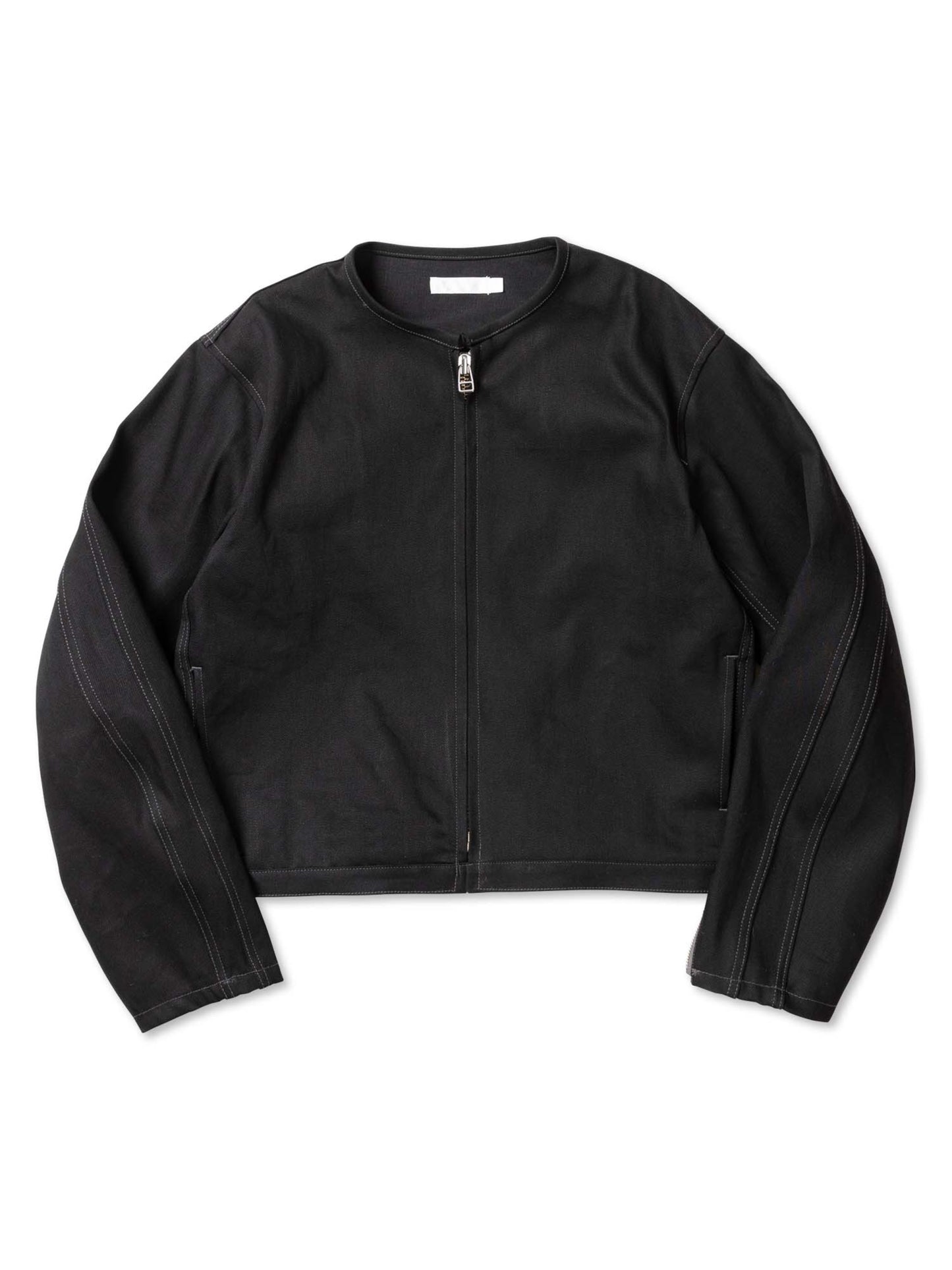 DOUBLE SEAMS RIDERS JACKET BLK RIGID